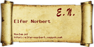 Elfer Norbert névjegykártya